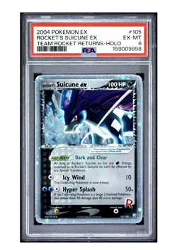 Team Rocket Returns Rockets Suicune EX 105 Holo PSA 6 Pokemon Card - Image 1