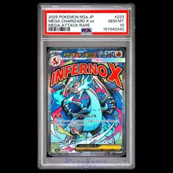 Pokemon Card PSA 10 Mega Charizard X ex 223/193 AR Mega Dream FA Japanese 2025 - Image 1