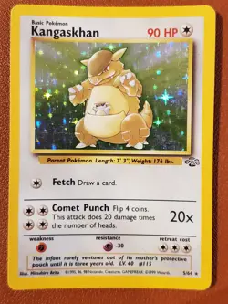 Kangaskhan Jungle 5/64 Holo Unlimited Holo Rare MP Pokemon TCG Card - Image 1