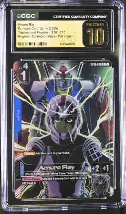 Amuro Ray GUNDAM CARD GAME World Championship 2025 ST01-010 CGC 10 Pristine - Image 1