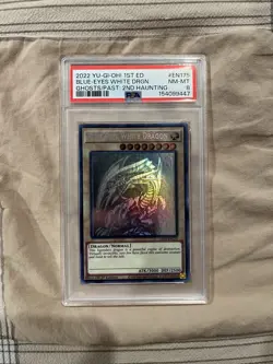 Yu-Gi-Oh! Blue-Eyes White Dragon Ghost Rare 1st Edition 2022 Psa 8 - Image 1