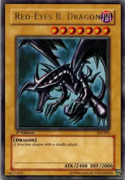Yugioh 2003 Red-Eyes B. Dragon SDJ-001 Ultra Rare 1st Edition NM - Image 1