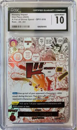2025 ONE PIECE OP11-018 HONESTY IMPACT ALTERNATE ART EVENT MANGA ENGLISH CGC 10 - Image 1