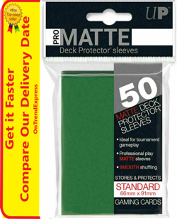 Ultra PRO Pro-Matte Deck Protector Sleeves GREEN Standard Card 50ct 66 x 91mm - Image 1