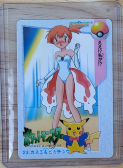 Misty & Pikachu #23 Anime Collection Bandai Carddass Pokemon Card Japanese 1998 - Image 1