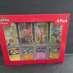 Pokemon 4 Mini Tins 4 Promo Cards Bundle 151 Sam's Club 8 booster packs + 4 holo - Image 1