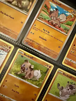Pokemon Card Lot x7 Rockruff Dog Aesthetic Cute Theme Bundle - Image 1