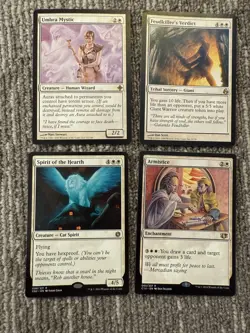 MTG Magic The Gathering 4 Rare Cards Umbra Mystic Armistice Feudkiller's Verdict - Image 1