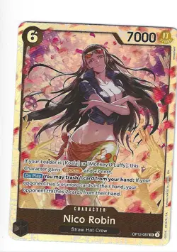 Bandai One Piece Card Game Nico Robin OP12-087 SR Alt Art Holo ENG 7000 Cost 6 - Image 1