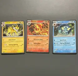 Pokemon TCG Jolteon Flareon Vaporeon 3-Card Lot: SV 151 134-136/165 EN - Image 1
