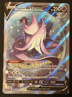Galarian Articuno V (Alternate Full Art) 170/198 Chilling Reign Pokemon Card NM - Image 1