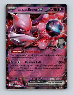 Team Rocket's Mewtwo ex 079 Pokemon Ascended Heroes Double Rare Card NM+ (a) - Image 1
