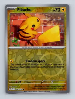 Pikachu 051 2024 Pokemon Temporal Forces Reverse Holo Card NM+ (a) - Image 1