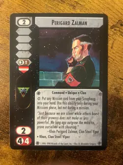 Battletech CCG TCG Card Game Rare Crusade Expansion Perigard Zalman - Image 1