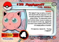 Pokemon Card -Jigglypuff 2000 Topps Chrome TV Animation Edition #39 Card - Image 2