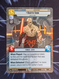 Star Wars Unlimited: Darth Sion - Lord of Pain Hyperspace SEC 299 - Image 1