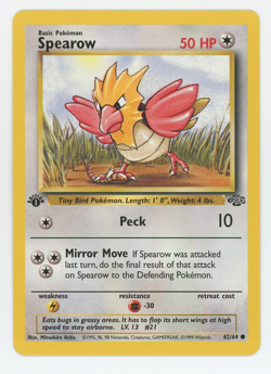 Spearow 62/64 1st Edition NM LP MP HP DMG Common Jungle Set Pokemon 1999 Card - Image 1