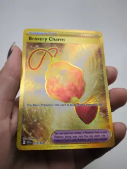 Bravery Charm 175/142 Gold Hyper Rare 2024 Pokemon Stellar Crown Card NM - Image 2