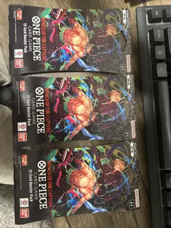 One Piece TCG OP-06 Wings Of The Captain 12-Card Sleeved Booster Pack Lot of 3 - Image 1