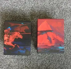 Ultimate Guard Deck Box Lot 2 w/ Card Sleeves MTG Pokemon Storage Case Red Black - Image 1