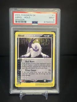 2003 Pokemon EX Dragon Absol Rare Holo Card #1 PSA 9 Mint Low Pop - Image 1