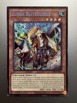 Yugioh - Surge Blitzclique Secret Rare CORI-EN011, Near Mint, 1st Edition - Image 1