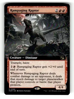 Rampaging Raptor (Extended Art) March of the Machine 366 Near Mint - Image 1