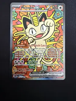 Pokemon TCG Meowth ex 121/088 Special Illustration Rare Perfect Order SIR - Image 1