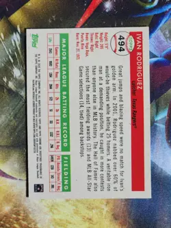 2025 Topps Chrome Platinum #494 Ivan Rodriguez Topps Refractors #/499 Rangers - Image 2