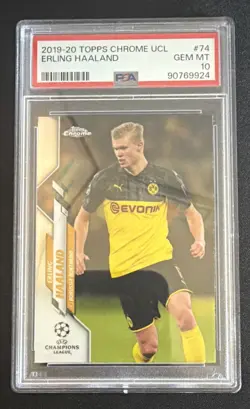 ERLING HAALAND PSA 10 2019 TOPPS CHROME UCL #74 ROOKIE RC DORTMUND - Image 1