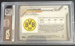 ERLING HAALAND PSA 10 2019 TOPPS CHROME UCL #74 ROOKIE RC DORTMUND - Image 2