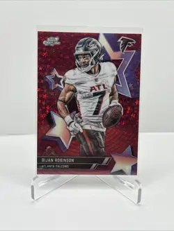 2025 Topps Chrome Cosmic Football Bijan Robinson Starfractor Red #’d 4/5 #SF-3 - Image 1