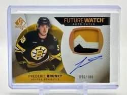 2025-26 SP Authentic FREDERIC BRUNET Future Watch Auto Patch Bruins 096/100 - Image 1