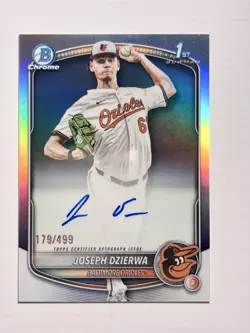 Joseph Dzierwa 2025 Bowman Draft 1st Chrome Auto Refractor /499 #CPA-JD ORIOLES - Image 1