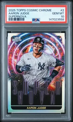 Aaron Judge 2025 Topps Chrome Cosmic Supernova PSA 10 SSP Yankees Pop 2 - Image 1