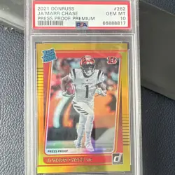 Press Proof Premium Panini 2021 Donruss Ja'Marr Chase Rated Rookie #262 PSA 10 - Image 1