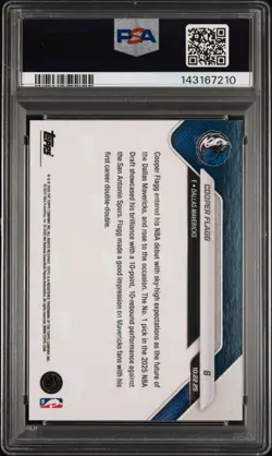 2025-26 Topps Now - Cooper Flagg #6 NBA Debut Rookie (RC) Mavericks PSA 9 - Image 2