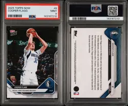2025-26 Topps Now - Cooper Flagg #6 NBA Debut Rookie (RC) Mavericks PSA 9 - Image 3