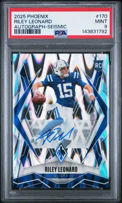 2025 Phoenix Riley Leonard Rookies Auto Seismic /99 RC PSA 9 Indianapolis Colts - Image 1