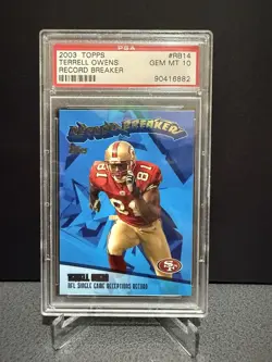 2003 Topps Record Breaker Terrell Owens #RB14 PSA 10 San Francisco 49ers NFL - Image 1