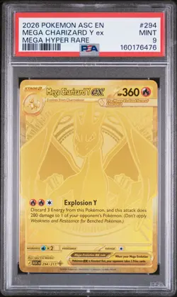 2026 POKEMON ASC EN-ASCENDED HEROES MEGA HYPER RARE MEGA CHARIZARD Y EX PSA 9 - Image 1