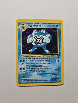 Poliwrath Base Set 15/130 Rare Holo Pokemon Card 1999 WOTC - Played MP - Image 1