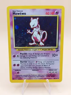 Mewtwo Base Set 2 Holo Rare No. 10/130 Pokemon Card - 2000 - Image 1
