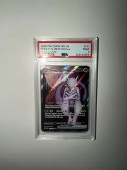 2025 Pokemon Destined Rivals - Team Rocket’s Mewtwo EX Ultra Rare No. 213 PSA 9 - Image 1