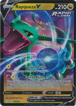 Pokemon - Rayquaza V - 110/203 - SWSH Evolving Skies - Ultra Rare - Near Mint - Image 1