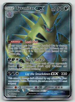 Pokemon Tyranitar GX 203/214 Lost Thunder Ultra Rare Holo LP - Image 1