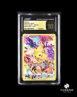 CGC 10 PRISTINE Pikachu Secret Rare 160/159 Pokemon Crown Zenith - Image 1