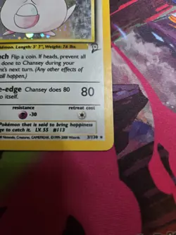 Chansey 3/130 Holo Rare – Base Set 2 Pokemon Card - Image 4