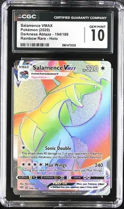🌈🌈 CGC 10 2020 Salamence Vmax 194/189 Darkness Ablaze Secret Rare Pokemon card - Image 1
