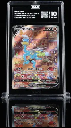 TAG 10 Machamp V 172/189 Astral Radiance Holo Graded Pokemon Card PSA 10 - Image 1